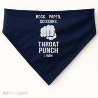 ROCK PAPER SCISSORS THROAT PUNCH USA-Made Doggie Bandana thumb 0