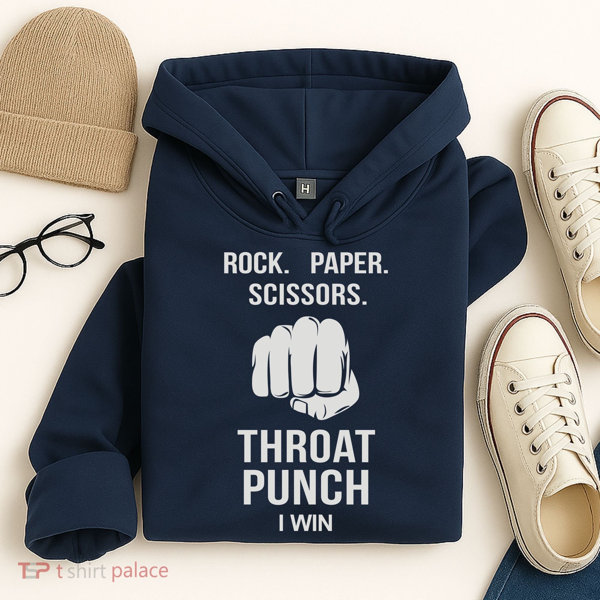 ROCK PAPER SCISSORS THROAT PUNCH Hoodie