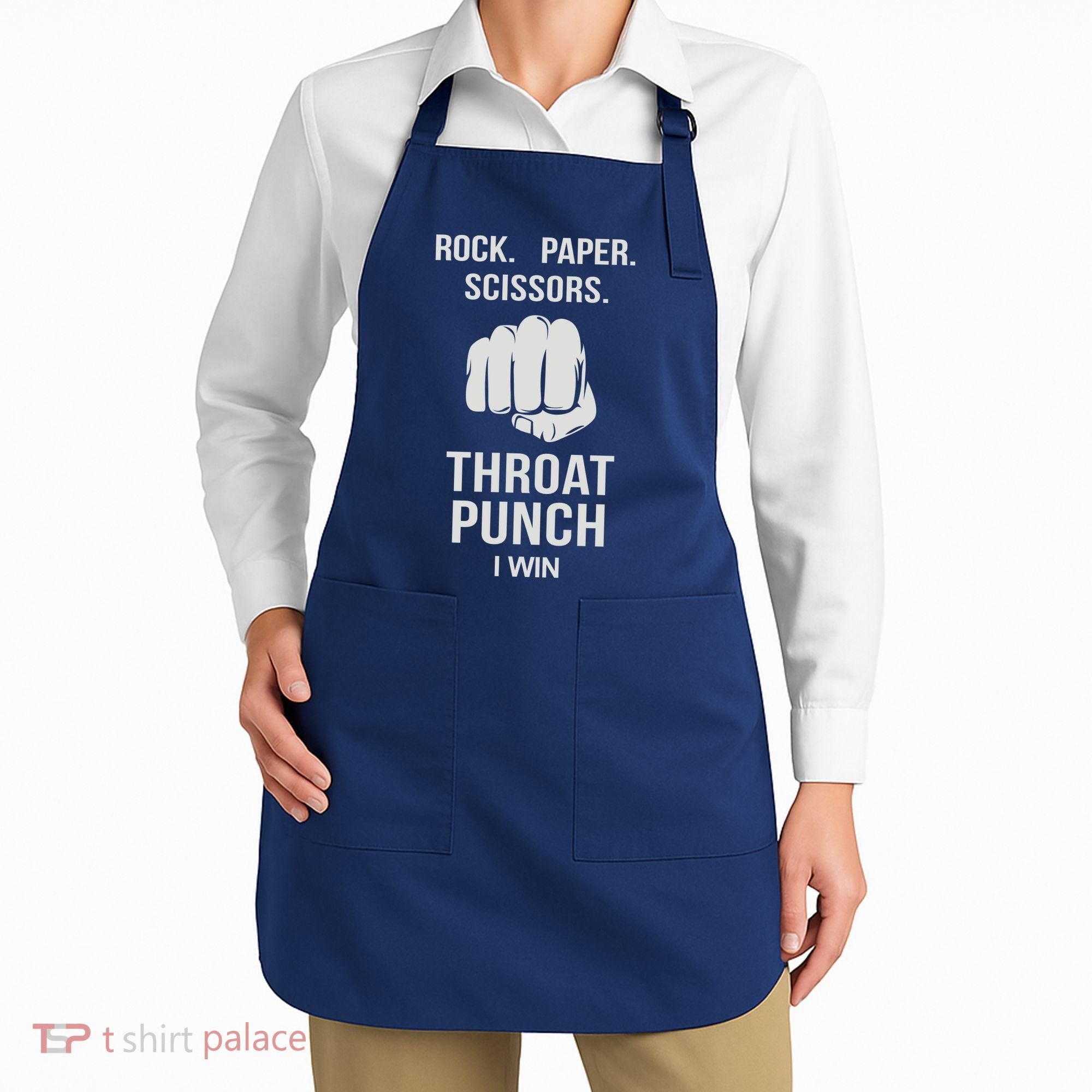 ROCK PAPER SCISSORS THROAT PUNCH Apron