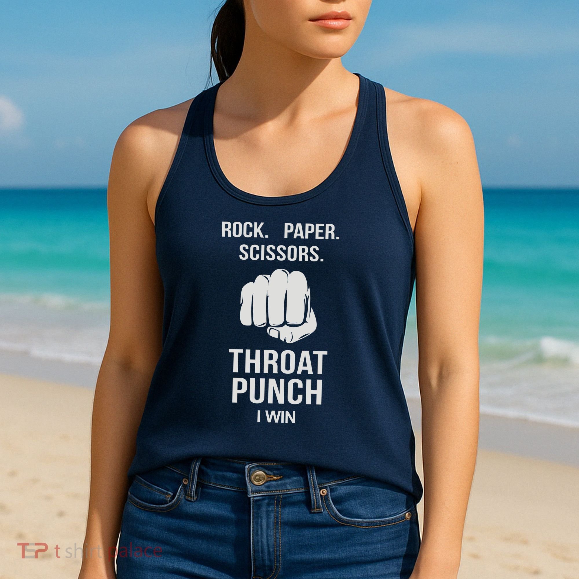 ROCK PAPER SCISSORS THROAT PUNCH Women's Tank Top