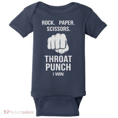 ROCK PAPER SCISSORS THROAT PUNCH Baby Bodysuit