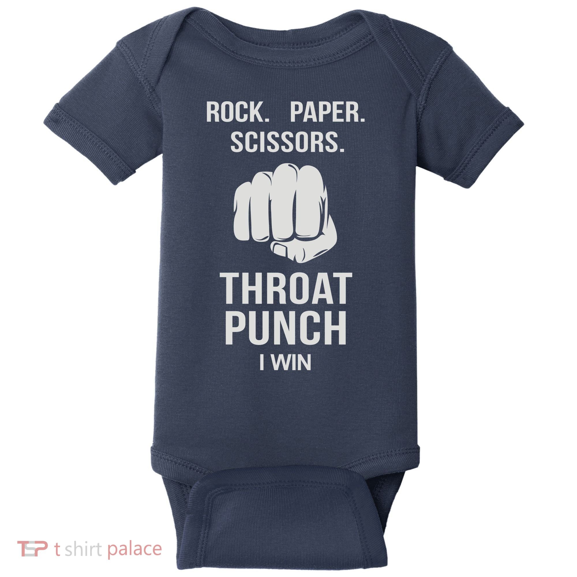 ROCK PAPER SCISSORS THROAT PUNCH Baby Bodysuit