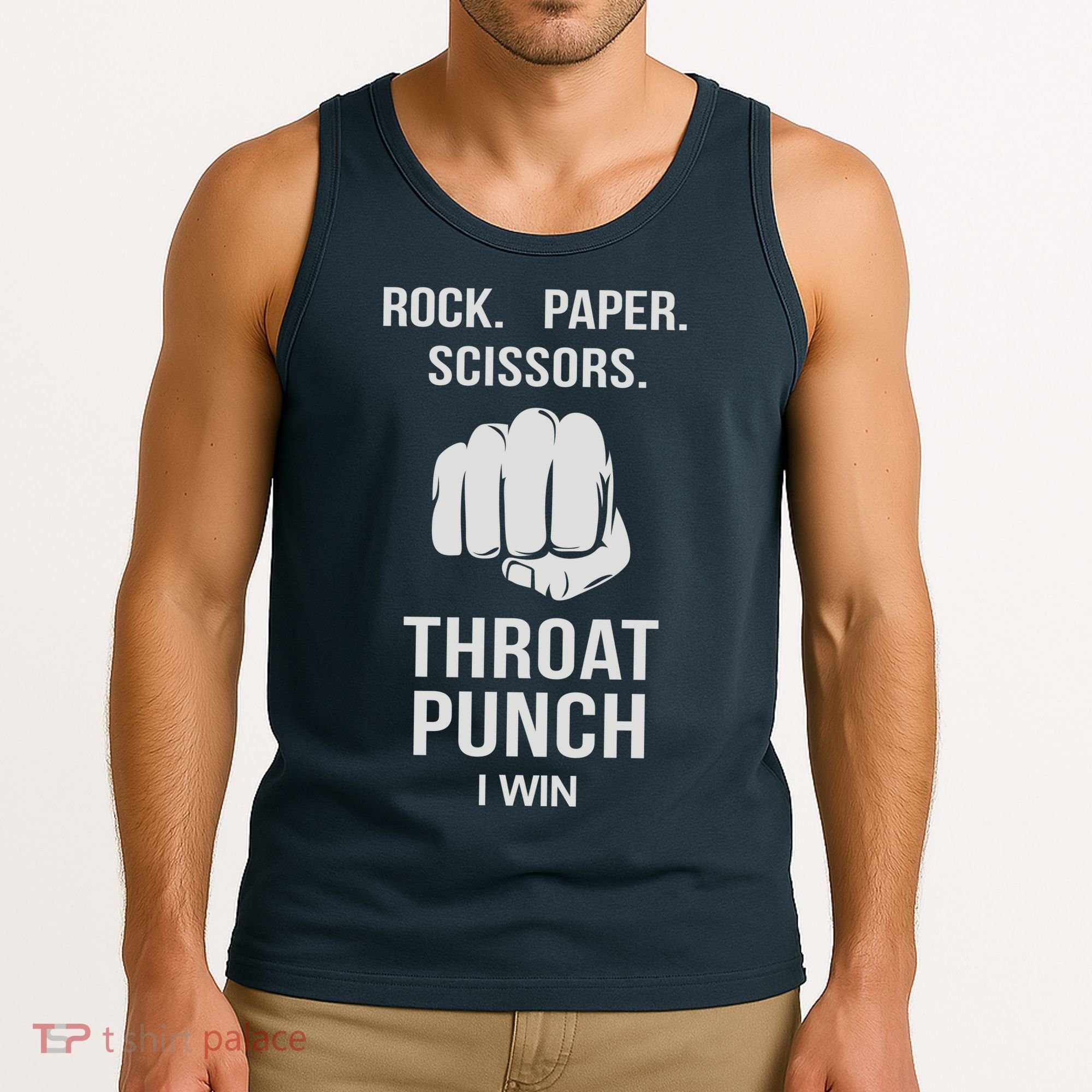 ROCK PAPER SCISSORS THROAT PUNCH Tank Top