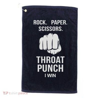 ROCK PAPER SCISSORS THROAT PUNCH Golf Towel