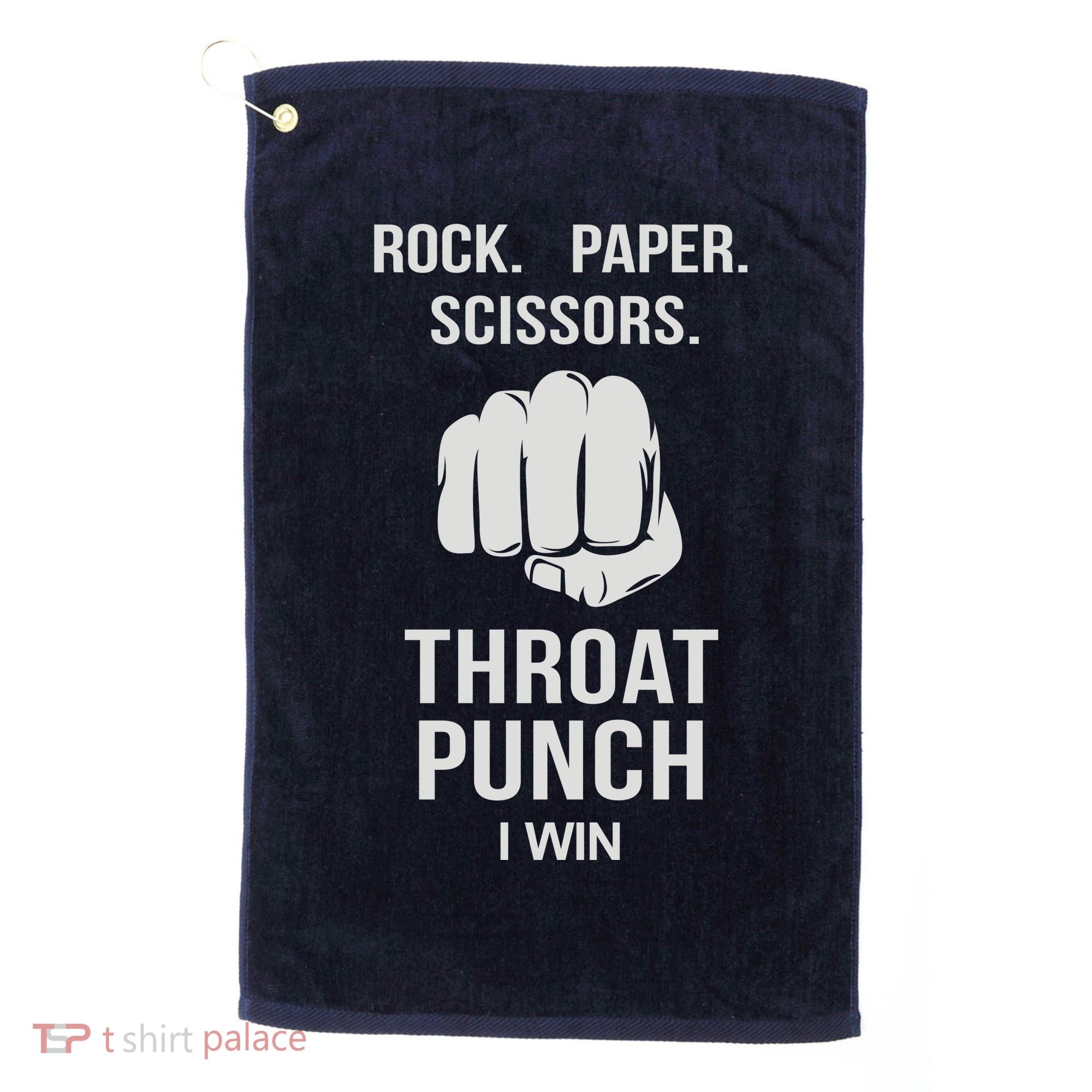 ROCK PAPER SCISSORS THROAT PUNCH Golf Towel
