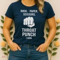 ROCK PAPER SCISSORS THROAT PUNCH Women's T-Shirt thumb 2