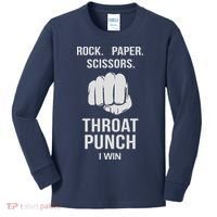ROCK PAPER SCISSORS THROAT PUNCH Kids Long Sleeve Shirt thumb 0
