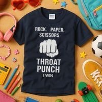 ROCK PAPER SCISSORS THROAT PUNCH Kids T-Shirt thumb 3