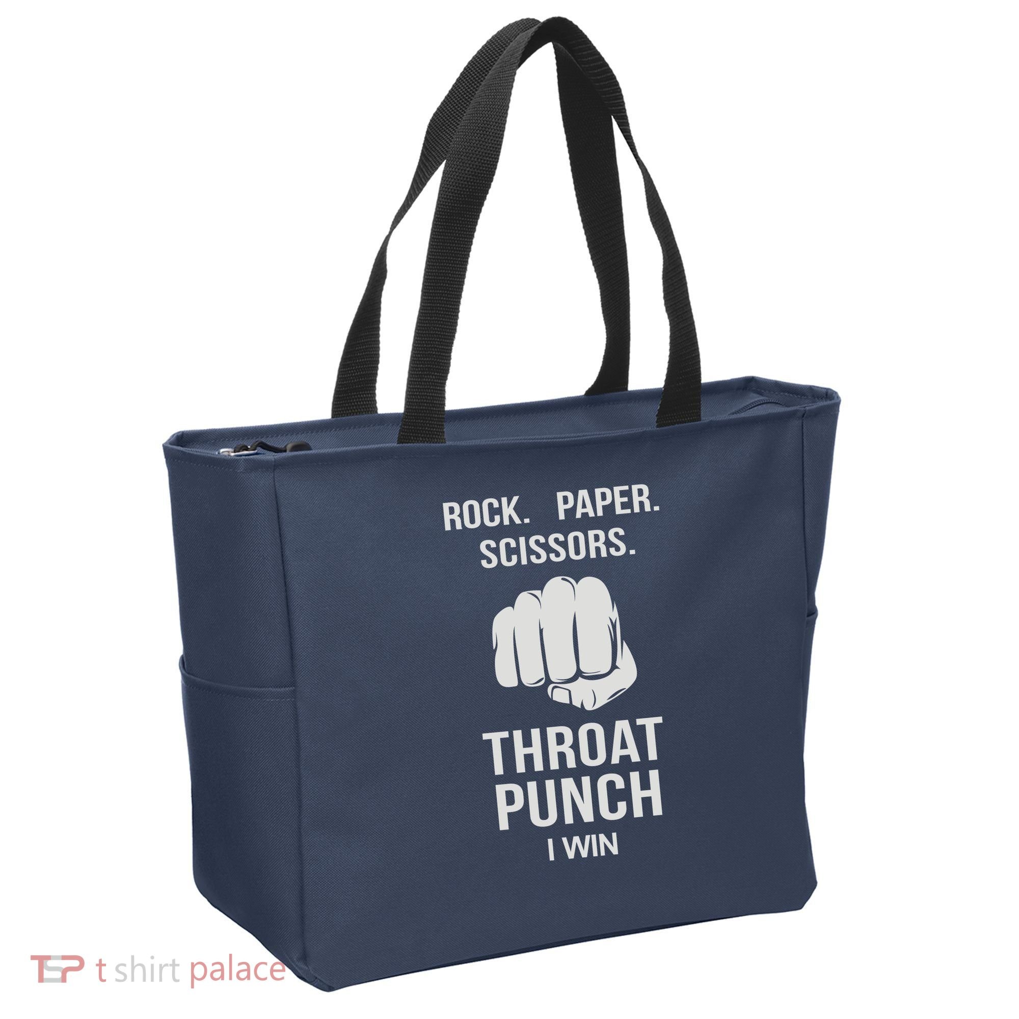 ROCK PAPER SCISSORS THROAT PUNCH Tote Bag