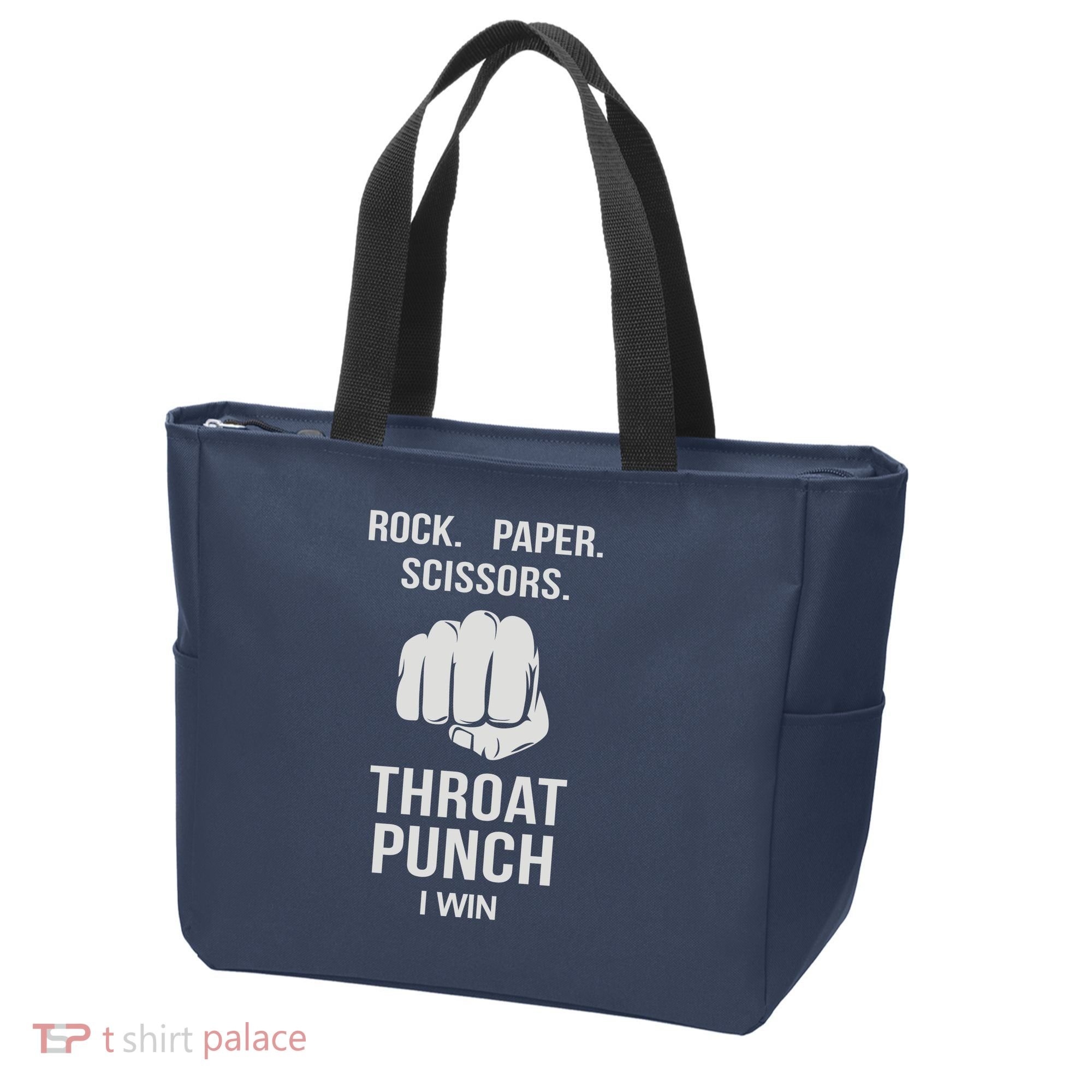 ROCK PAPER SCISSORS THROAT PUNCH Tote Bag