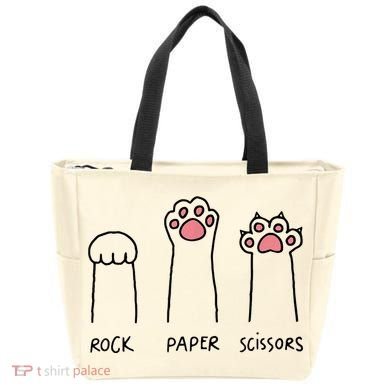Rock Paper Scissors Cat Paws Tote Bag