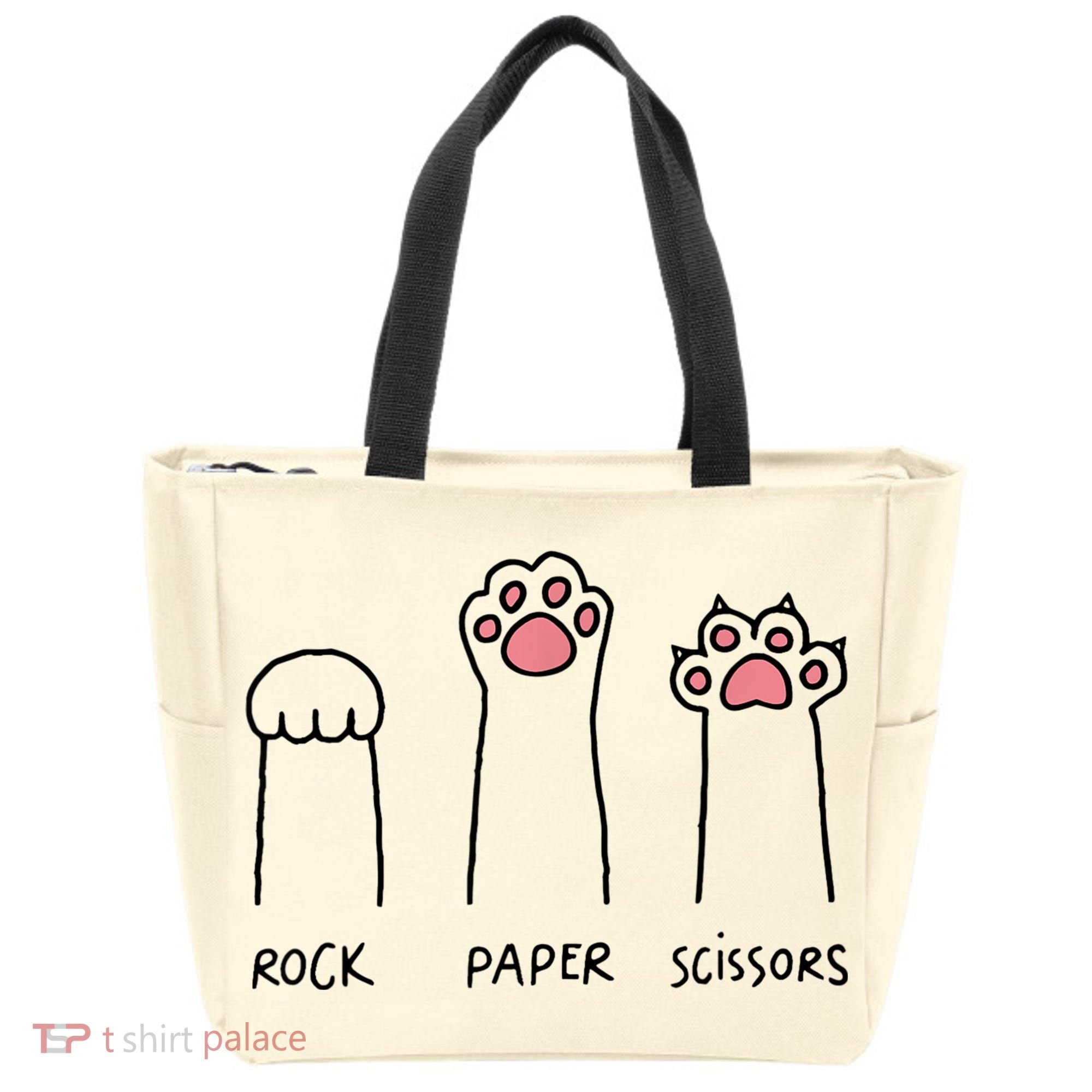 Rock Paper Scissors Cat Paws Tote Bag