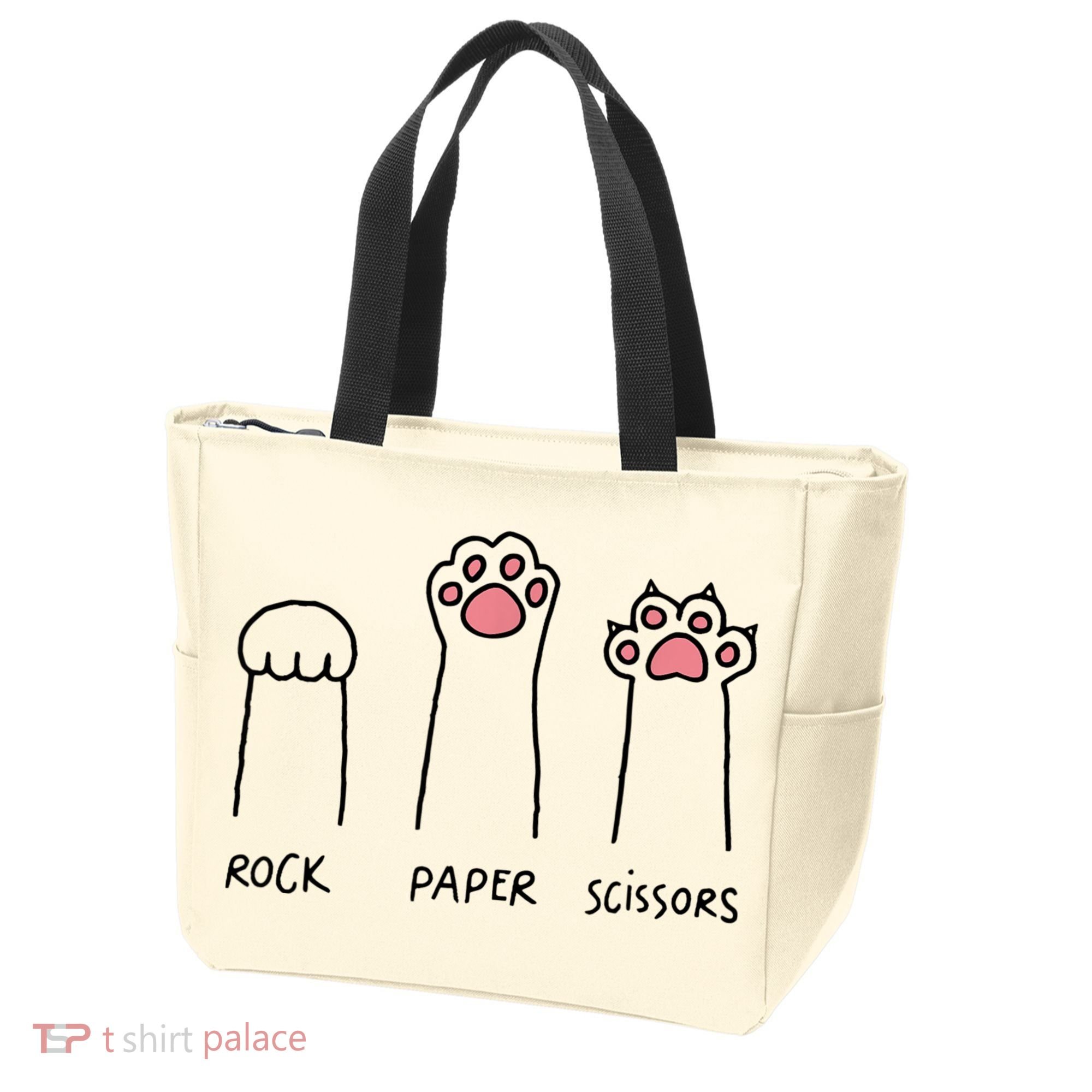 Rock Paper Scissors Cat Paws Tote Bag