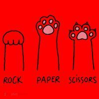 Rock Paper Scissors Cat Paws Santa Hat thumb 1