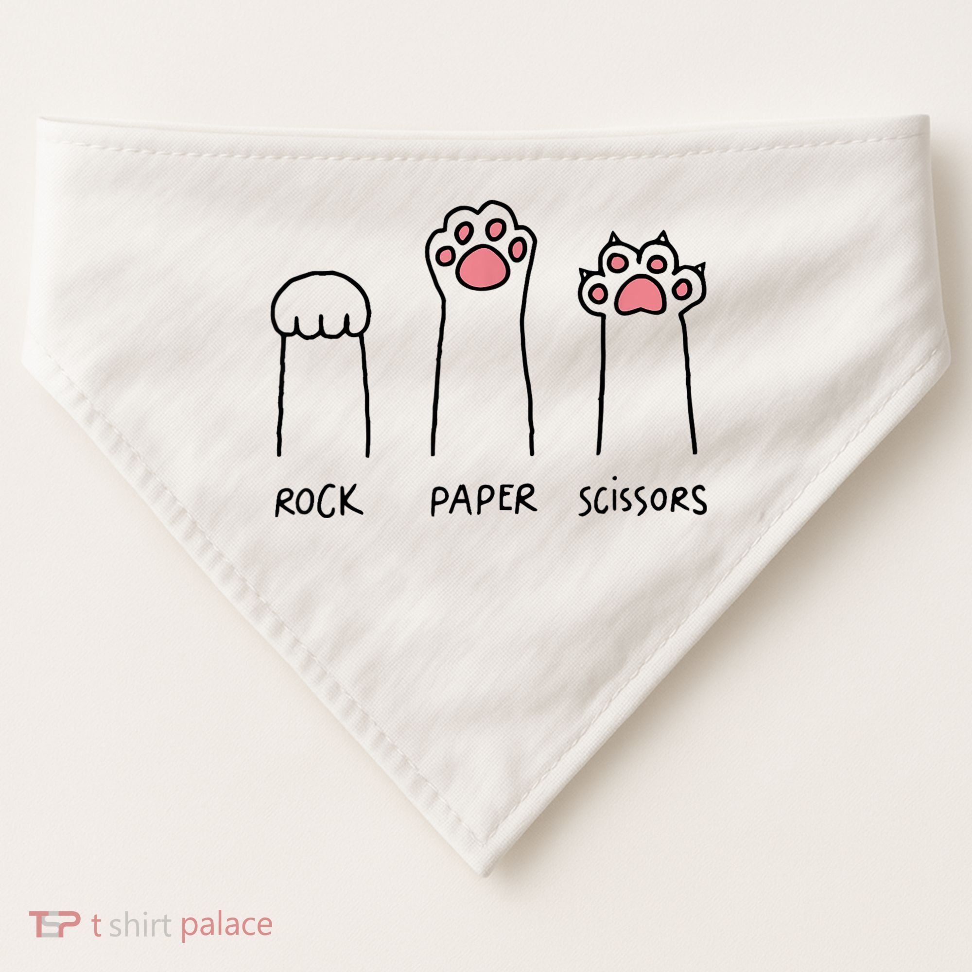 Rock Paper Scissors Cat Paws USA-Made Doggie Bandana