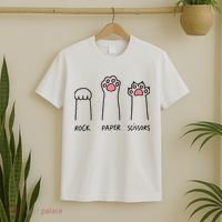 Rock Paper Scissors Cat Paws T-Shirt thumb 2