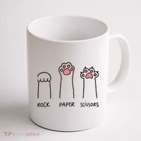 Rock Paper Scissors Cat Paws Coffee Mug thumb 1