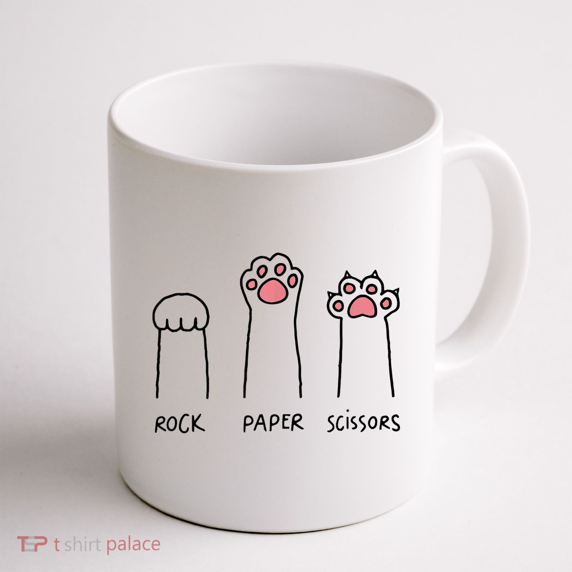 Rock Paper Scissors Cat Paws Coffee Mug