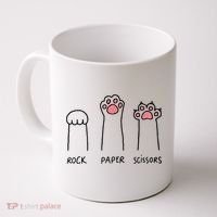 Rock Paper Scissors Cat Paws Coffee Mug thumb 0