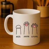 Rock Paper Scissors Cat Paws Coffee Mug thumb 4