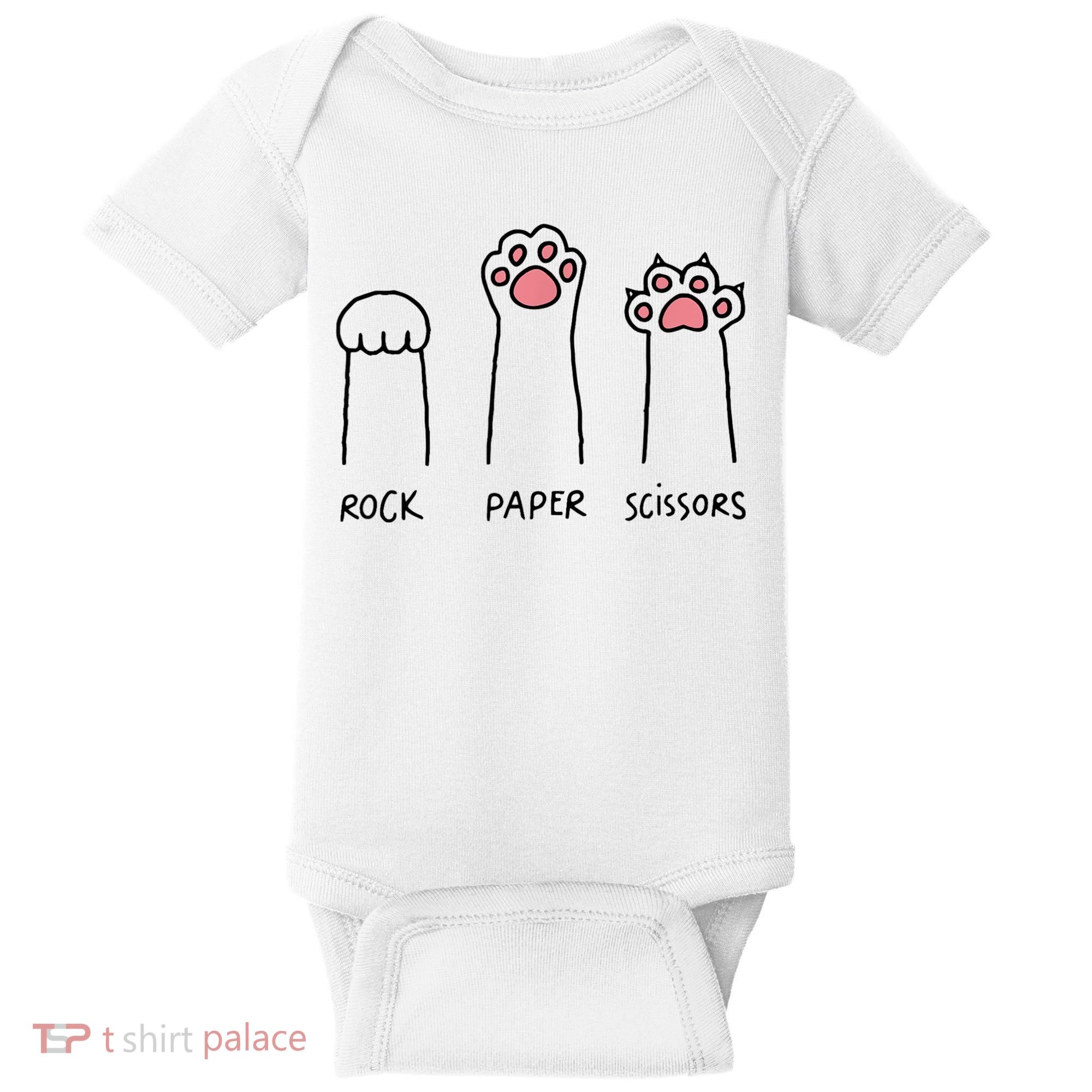 Rock Paper Scissors Cat Paws Baby Bodysuit