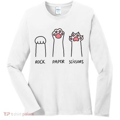 Rock Paper Scissors Cat Paws Women's Long Sleeve Shirt