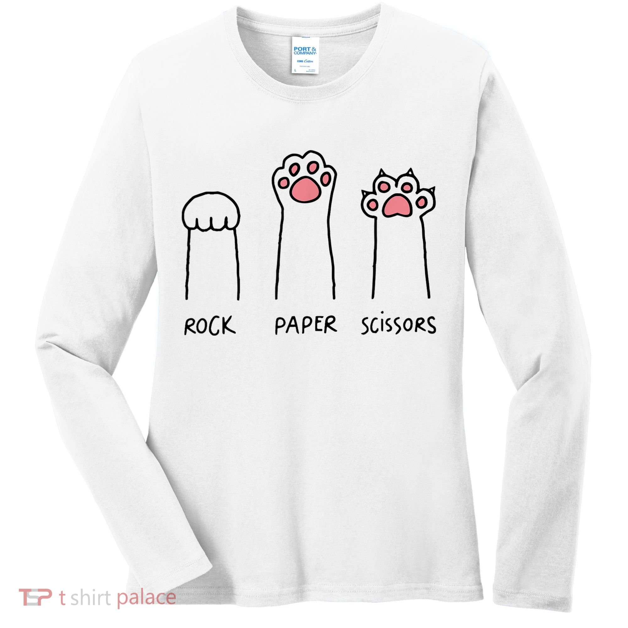 Rock Paper Scissors Cat Paws Women's Long Sleeve Shirt