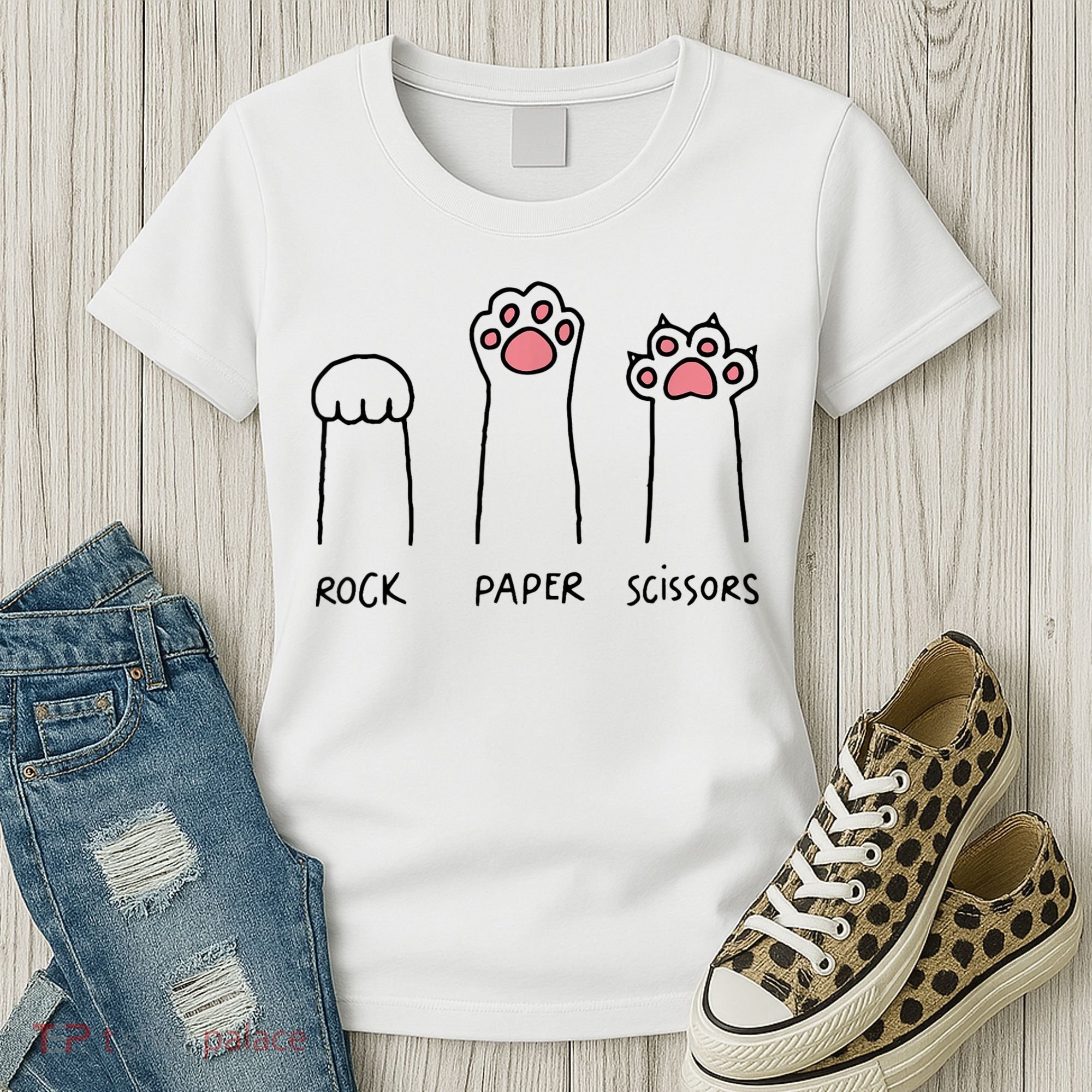 Rock Paper Scissors Cat Paws Women's T-Shirt