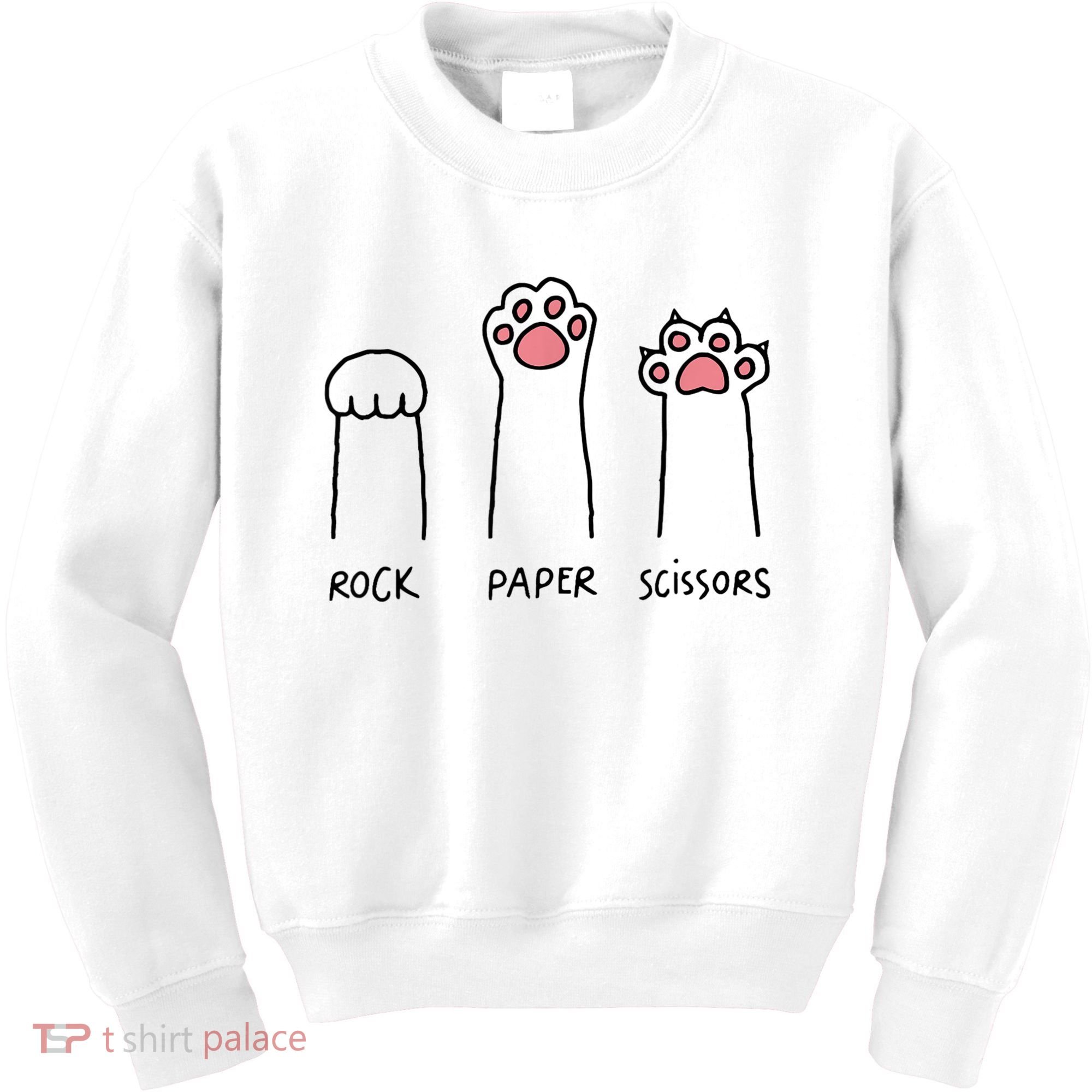 Rock Paper Scissors Cat Paws Kids Sweatshirt