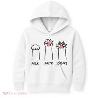 Rock Paper Scissors Cat Paws Kids Hoodie thumb 0