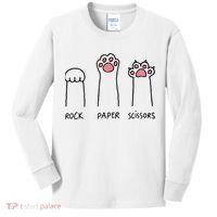 Rock Paper Scissors Cat Paws Kids Long Sleeve Shirt thumb 0