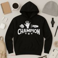 Rock Paper Scissors Champion Master Supreme Joke Novelty Hoodie thumb 3