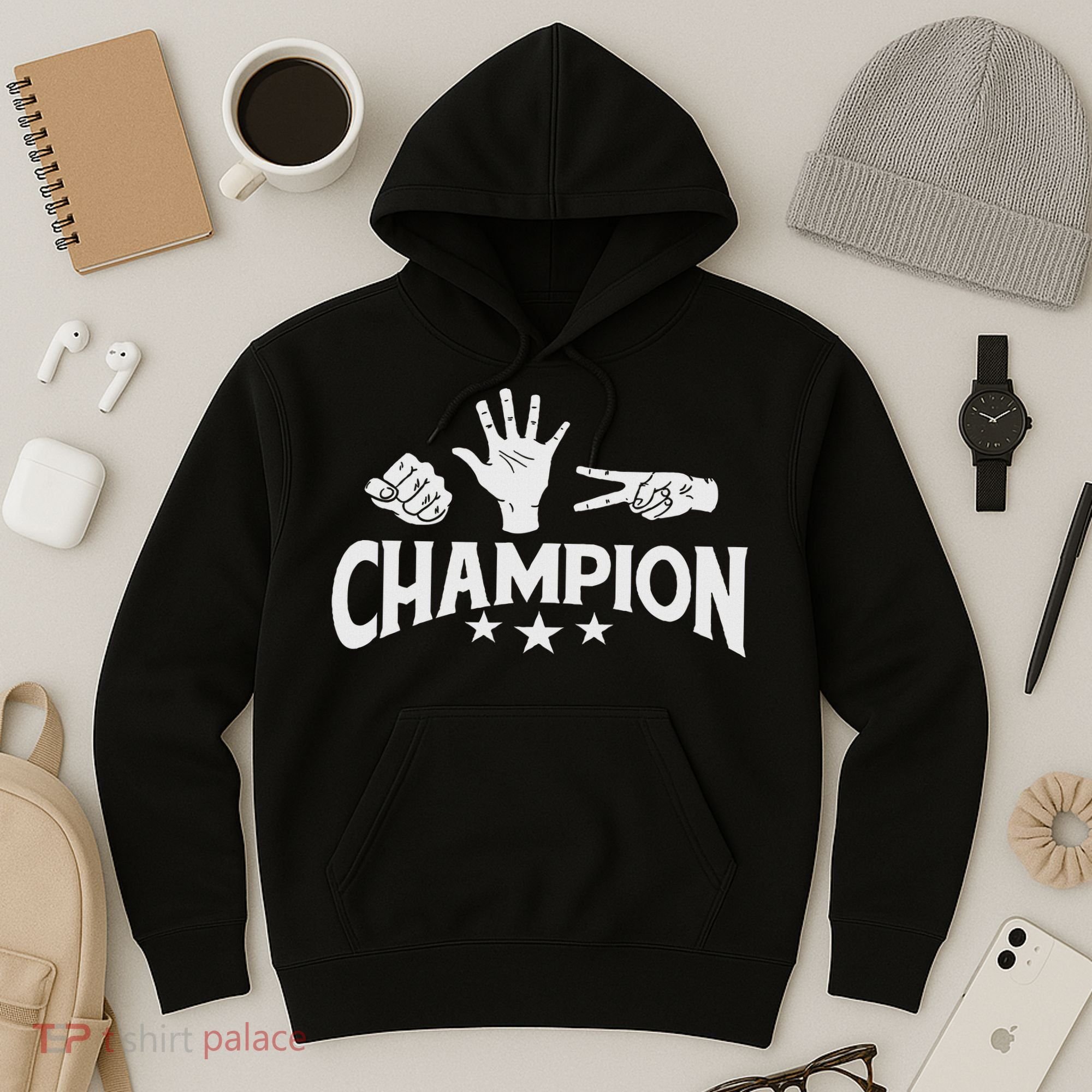 Rock Paper Scissors Champion Master Supreme Joke Novelty Hoodie