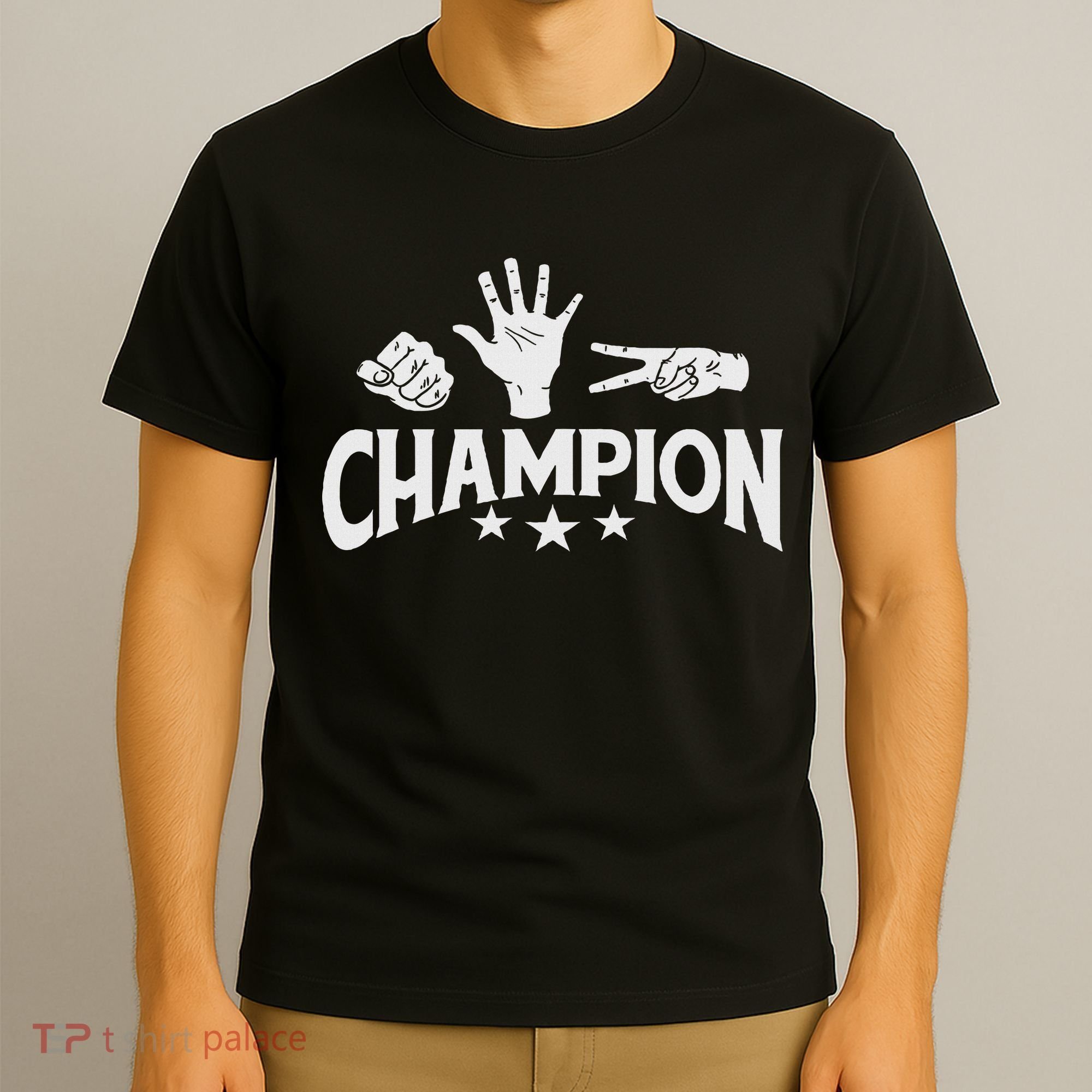 Rock Paper Scissors Champion Master Supreme Joke Novelty T-Shirt