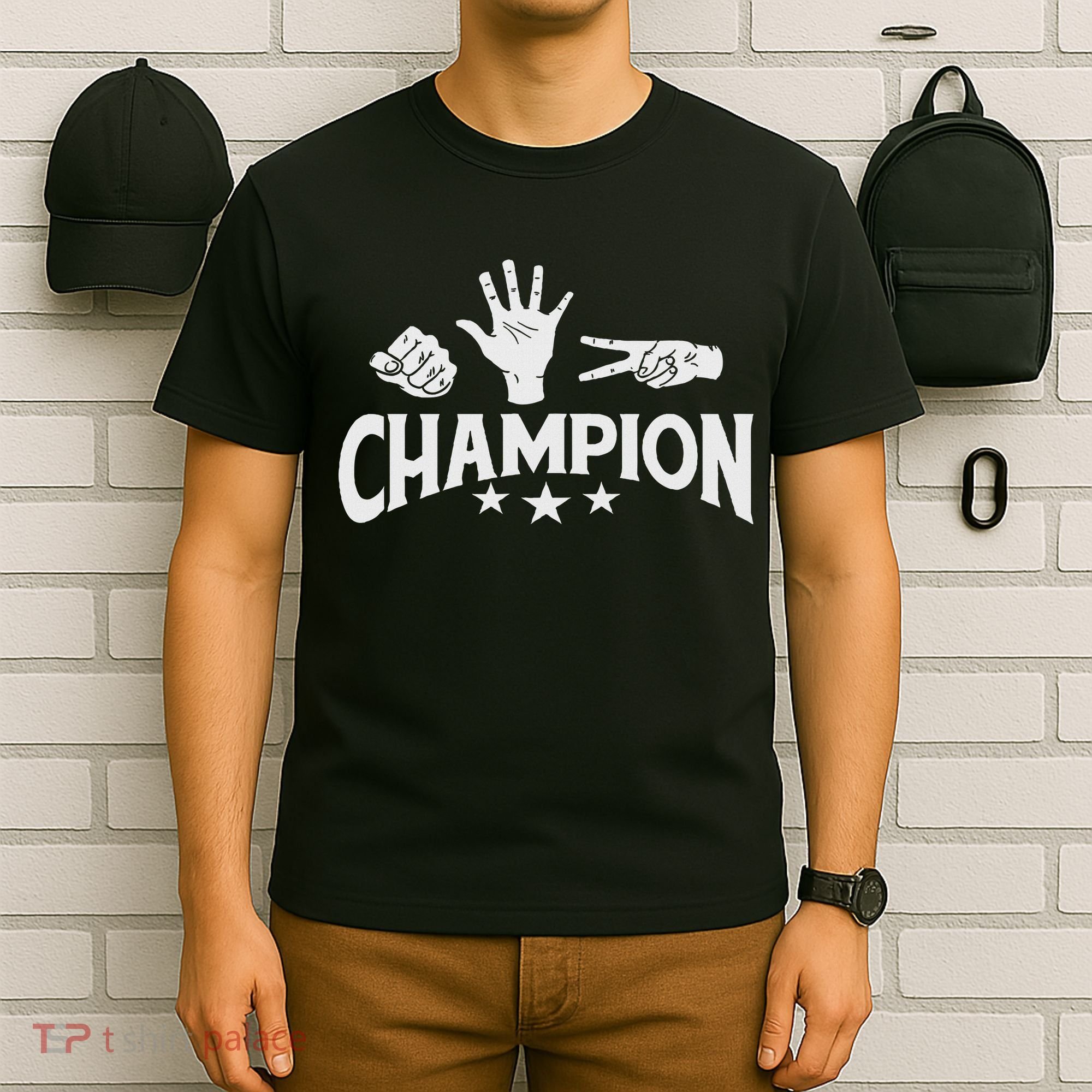 Rock Paper Scissors Champion Master Supreme Joke Novelty T-Shirt