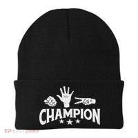Rock Paper Scissors Champion Master Supreme Joke Novelty Beanie thumb 0