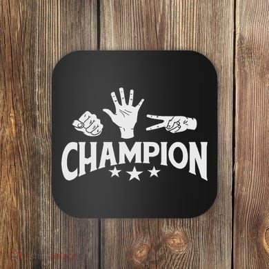 Rock Paper Scissors Champion Master Supreme Joke Novelty Coaster
