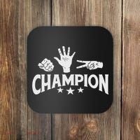 Rock Paper Scissors Champion Master Supreme Joke Novelty Coaster thumb 0