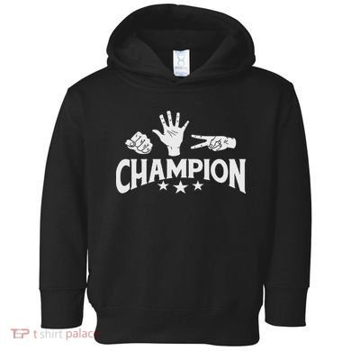 Rock Paper Scissors Champion Master Supreme Joke Novelty Toddler Hoodie