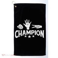 Rock Paper Scissors Champion Master Supreme Joke Novelty Golf Towel thumb 0