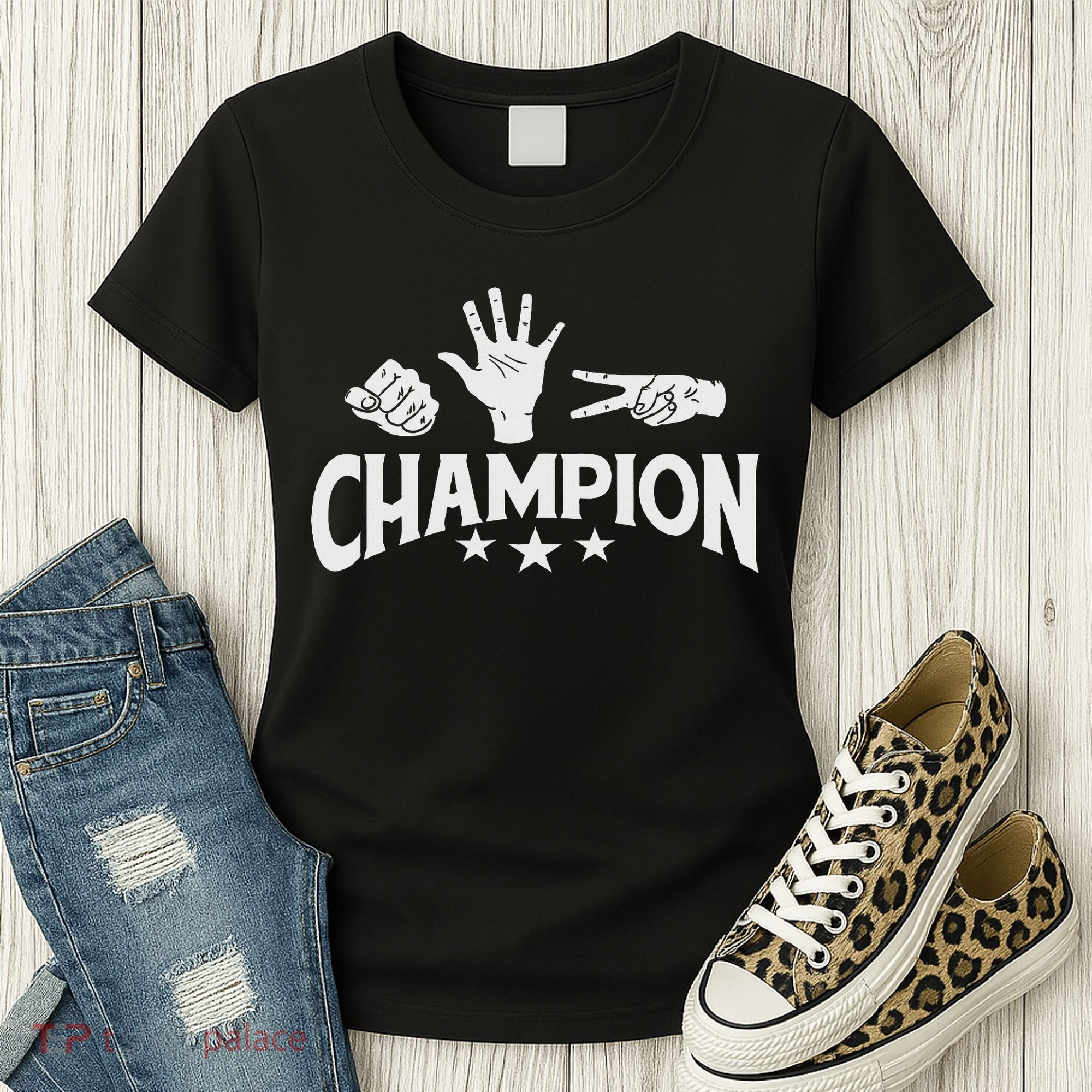 Rock Paper Scissors Champion Master Supreme Joke Novelty Women's T-Shirt