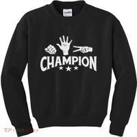 Rock Paper Scissors Champion Master Supreme Joke Novelty Kids Sweatshirt thumb 0