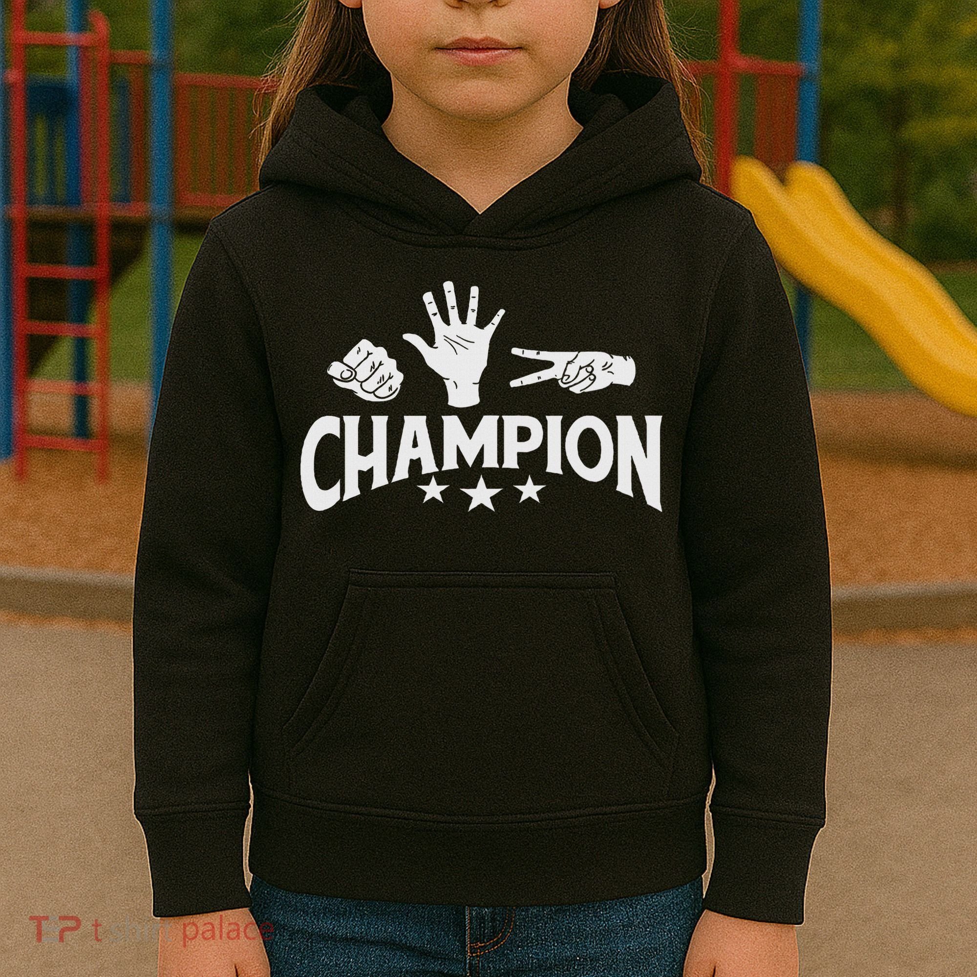 Rock Paper Scissors Champion Master Supreme Joke Novelty Kids Hoodie
