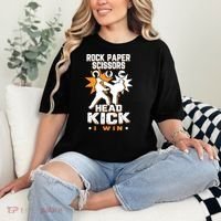 Rock Paper Scissors Headkick Win Funny Taekwondo Karate Gift Comfort Colors T-Shirt thumb 2
