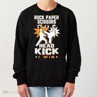 Rock Paper Scissors Headkick Win Funny Taekwondo Karate Gift Women's Sweatshirt thumb 0