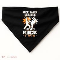 Rock Paper Scissors Headkick Win Funny Taekwondo Karate Gift USA-Made Doggie Bandana thumb 0