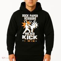 Rock Paper Scissors Headkick Win Funny Taekwondo Karate Gift Hoodie thumb 2