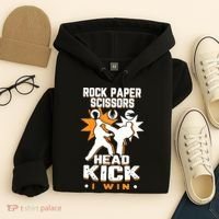 Rock Paper Scissors Headkick Win Funny Taekwondo Karate Gift Hoodie thumb 4