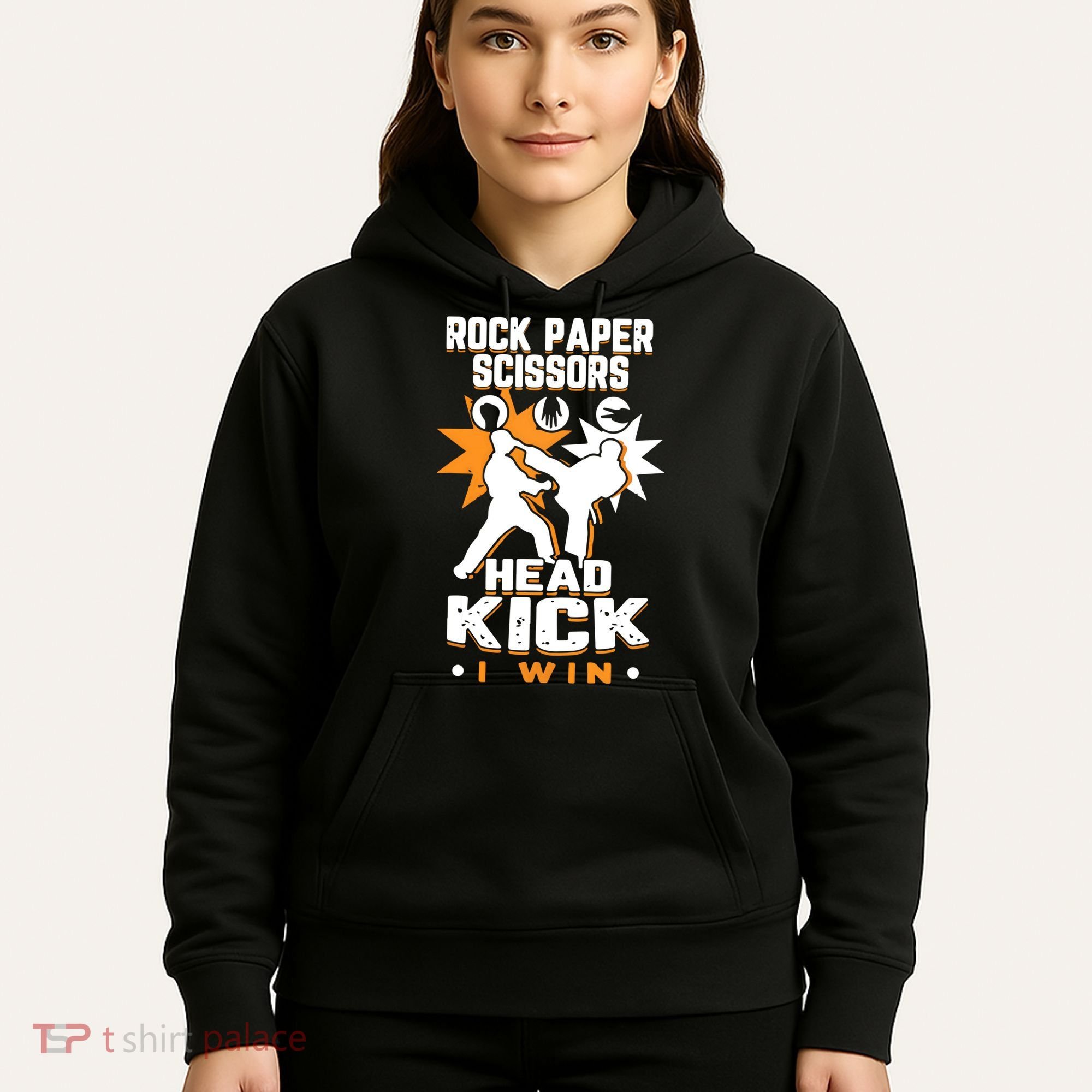 Rock Paper Scissors Headkick Win Funny Taekwondo Karate Gift Hoodie