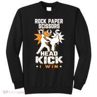 Rock Paper Scissors Headkick Win Funny Taekwondo Karate Gift Sweatshirt thumb 0